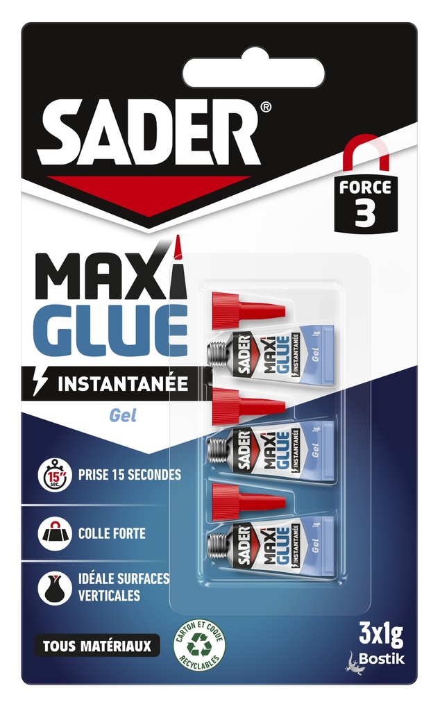 SADER MAXI GLUE INSTANTANEE 3x1G GEL