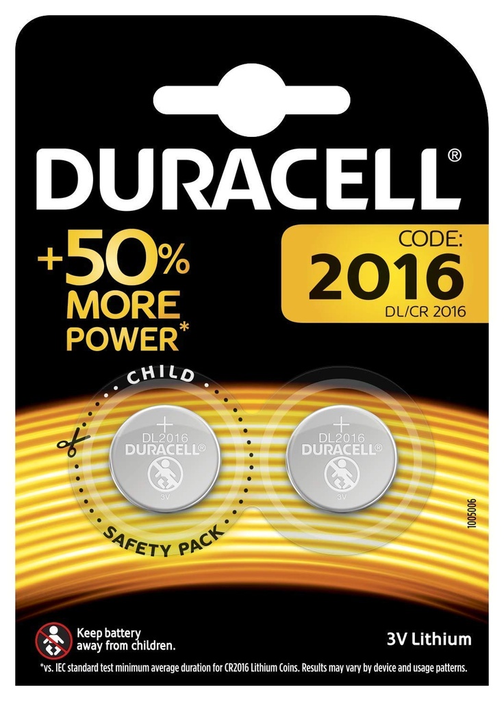 PILE DL2016 BL 3V      *2 DURACELL