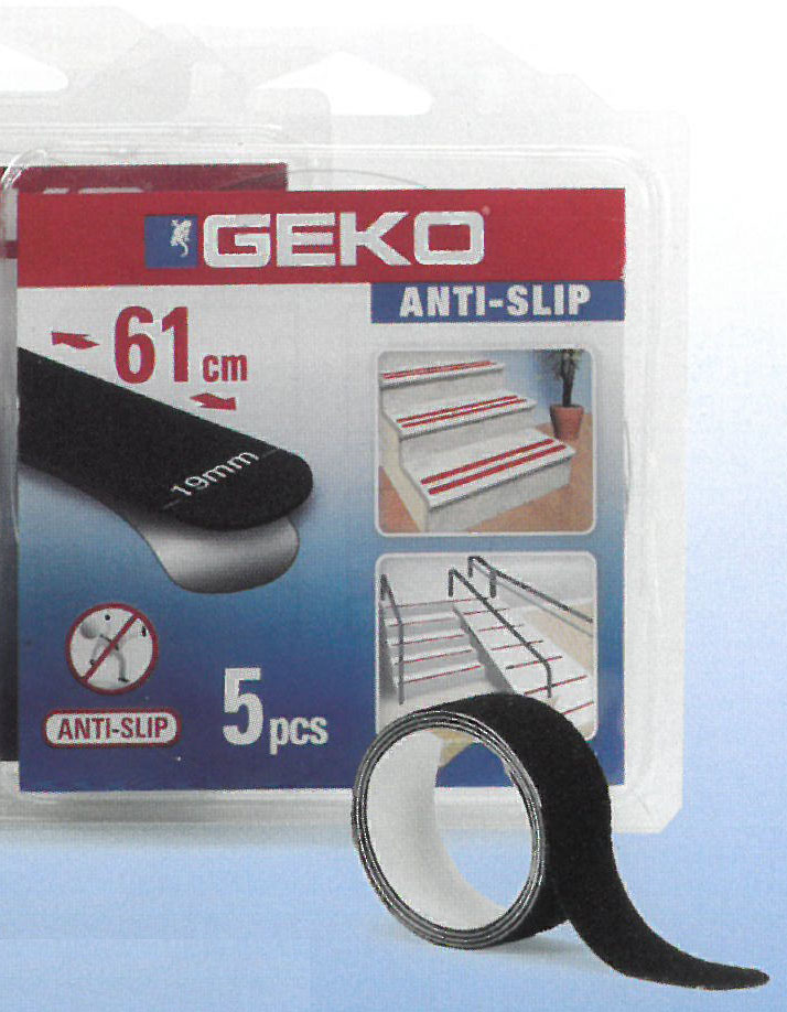 5 BANDES ANTI-GLISSE 19MMX61CM NOIRE **