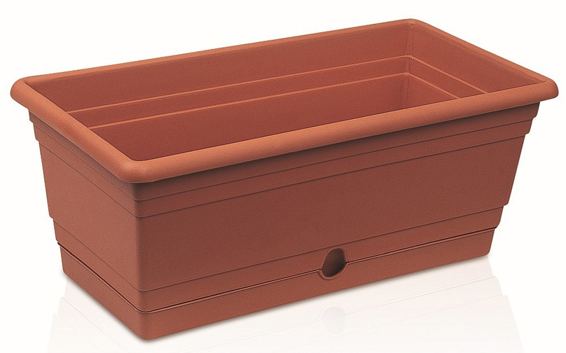 JARDINIERE PLASTIQUE 40CMX20CMX16CM - 8,5 L TERRE CUITE