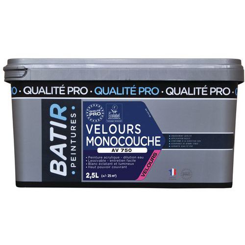 PEINTURE VELOURS MONOCOUCHE AV750 BLANC 2,50 L
