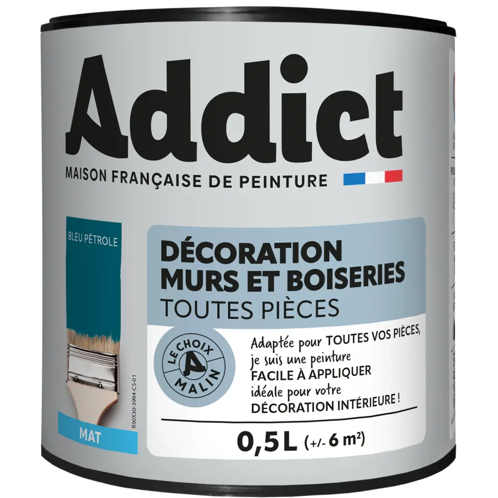 ADDICT DECORATION M&BOIS MAT 0,5 L BLEU PETROLE