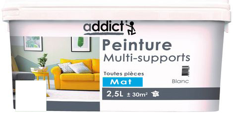 ADDICT DECORATION M&BOIS MAT 2.5L BLANC