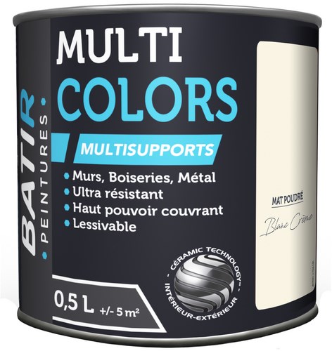PEINTURE MAT POUDRE 0,5 L BLANC CREME