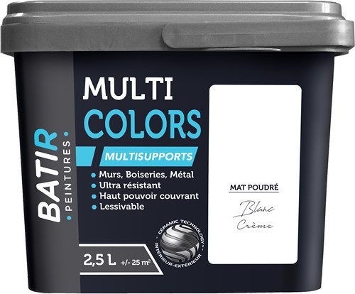 PEINTURE MAT POUDRE 2,5 L BLANC CREME