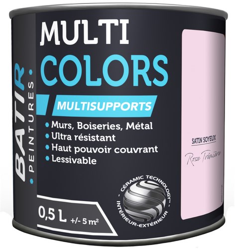 PEINTURE SAT SOYEUX 0,5 L ROSE TREMIERE