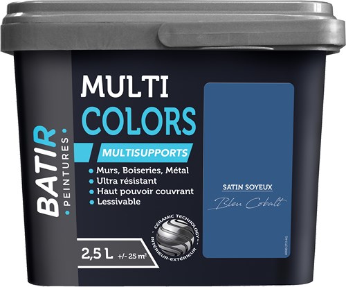PEINTURE SAT SOYEUX 2,5 L BLEU COBALT