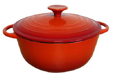 COCOTTE RONDE 24 FONTE EMAILLEE ROUGE DEGRADE