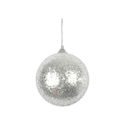 BOULE PAILLETEE Ø 8 CM ARGENT 5BOD966AG