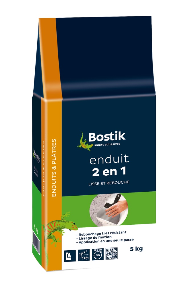 BOSTIK ENDUIT LISSE ET REBOUCHE 2 EN1 5KG
