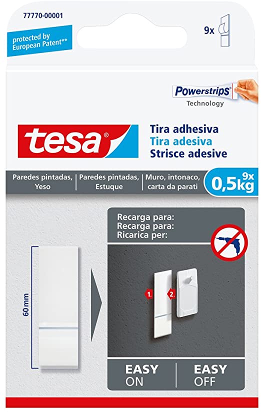 TESA LANGUETTE ADHESIVE 0.5 KG SURFACE SENSIBLE PAR 9