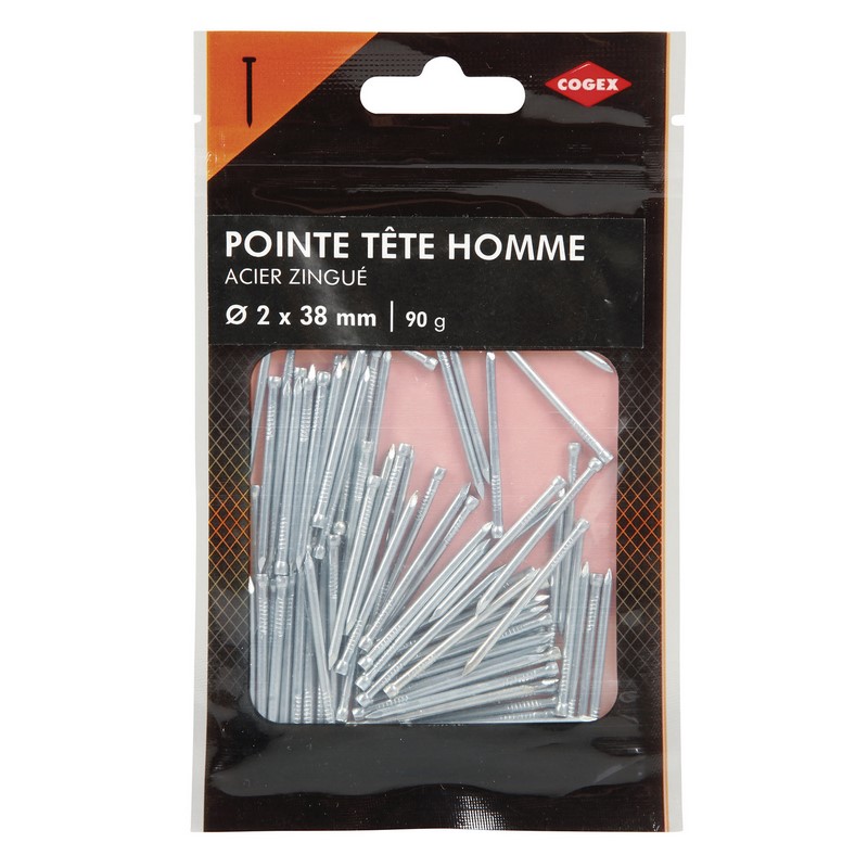 POINTE A TETE HOMME ACIER 2X38MM 90G