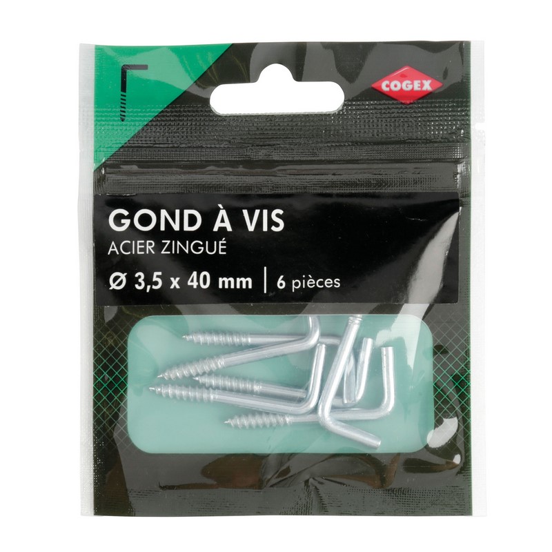 GOND A VIS ACIER ZINGUE 3,5X40MM 6PCS