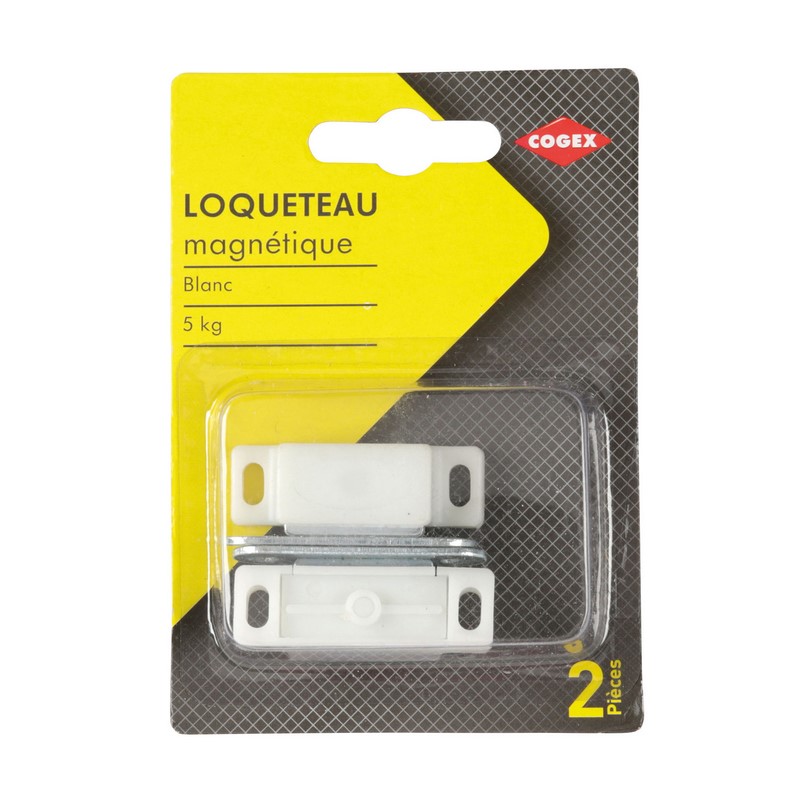 LOQUETEAU MAGNETIQUE BLANC 5KG  2 PCS