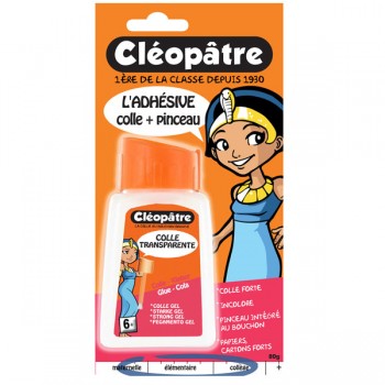 COLLE FORTE TRANSPARENTE POT PINCEAU 80G BLIST CLEOPATRE