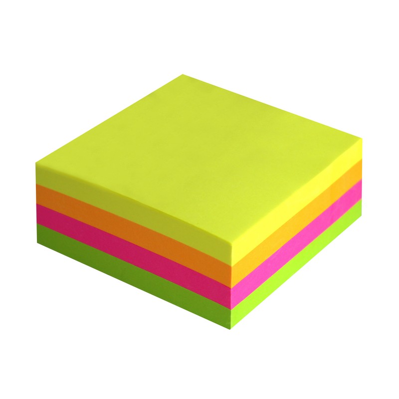 BLOC DE 320 NOTES REPOSITIONNABLES 75 X 75 MM FLUO ASSORTIS