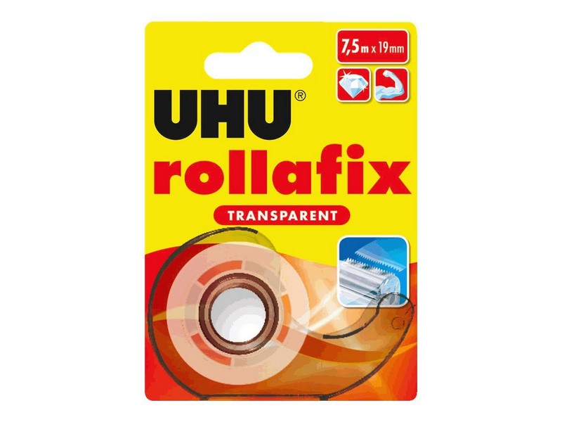 RUBAN ADHESIF TRANSPARENT 7,5MX19MM ROLLAFIX