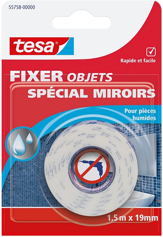 TESA FIXER DBLE FACE MIROIR 15X19