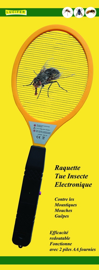 RAQUETTE ELECTRO ANTI VOLANTS BL AVEC PILES