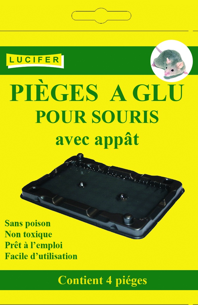 BOITE DE 4 PIÈGES A SOURIS A GLU