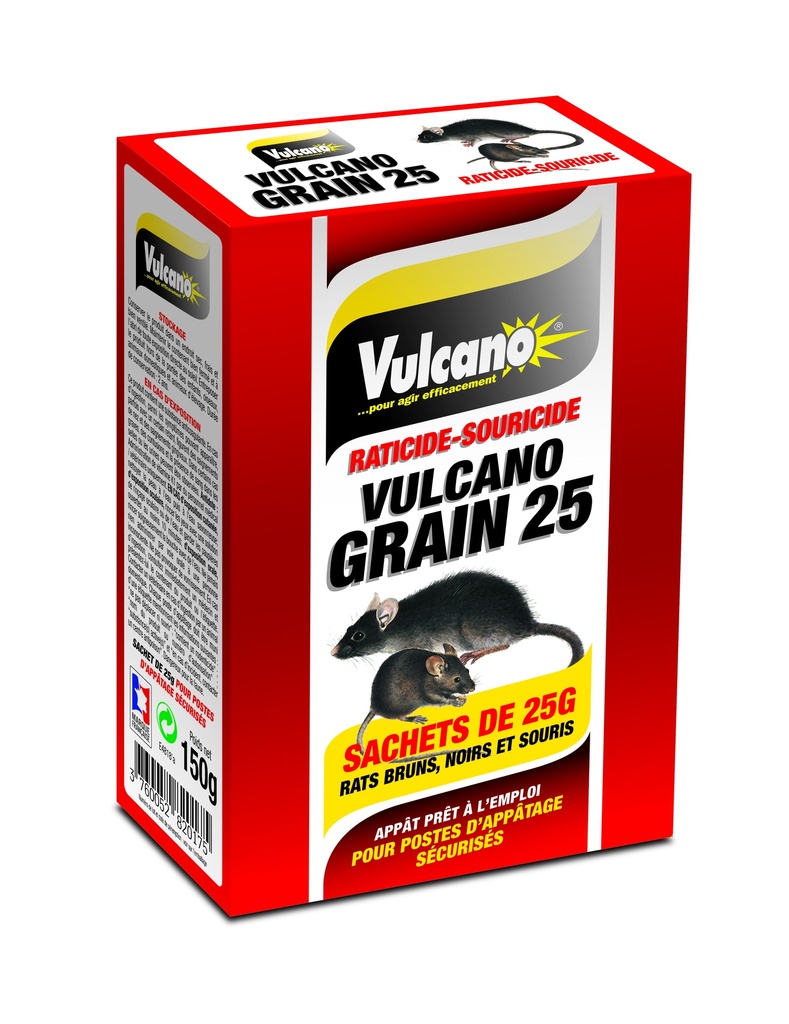 VULCANO RATICIDE GRAINS 6X25G