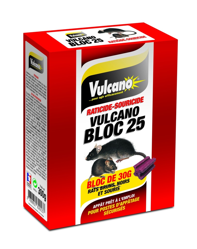 VULCANO RATICIDE BLOC 8X30G