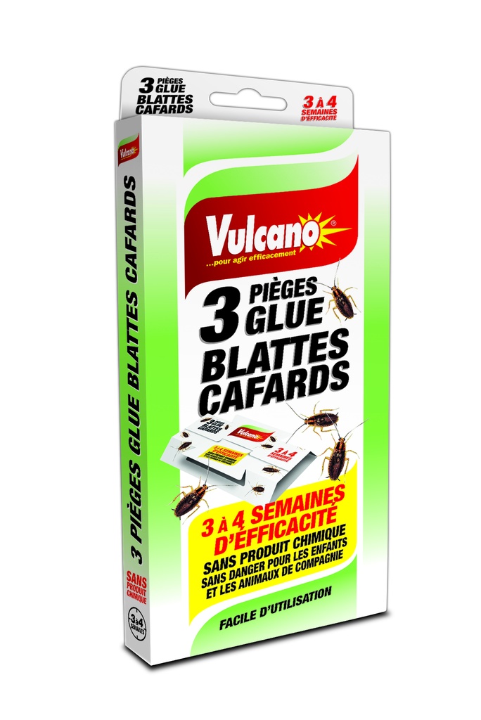 VULCANO PIEGE GLUE CAFARDS X 3