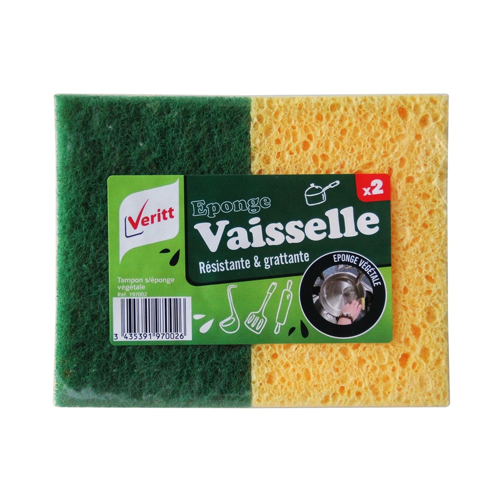 TAMPON SUR EPONGE VEGETALE X2 - VERITT