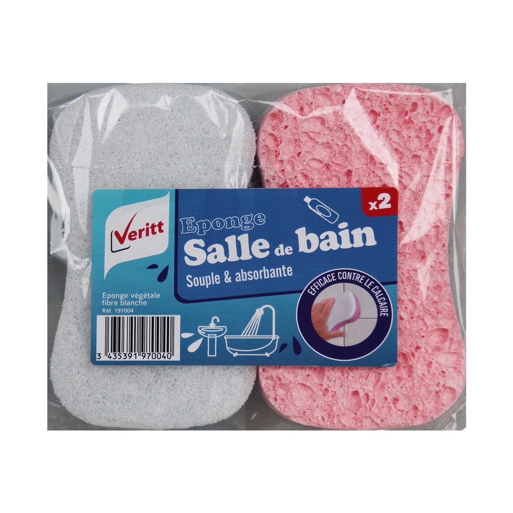 EPONGE VEGETALE ERGO BLEUE-ROSE X2 - VERITT