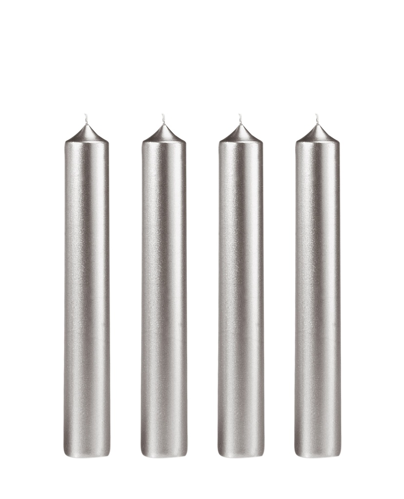 BOUGIE DROITE Ø 22 - 20CM ARGENT 7H BTE 12 **