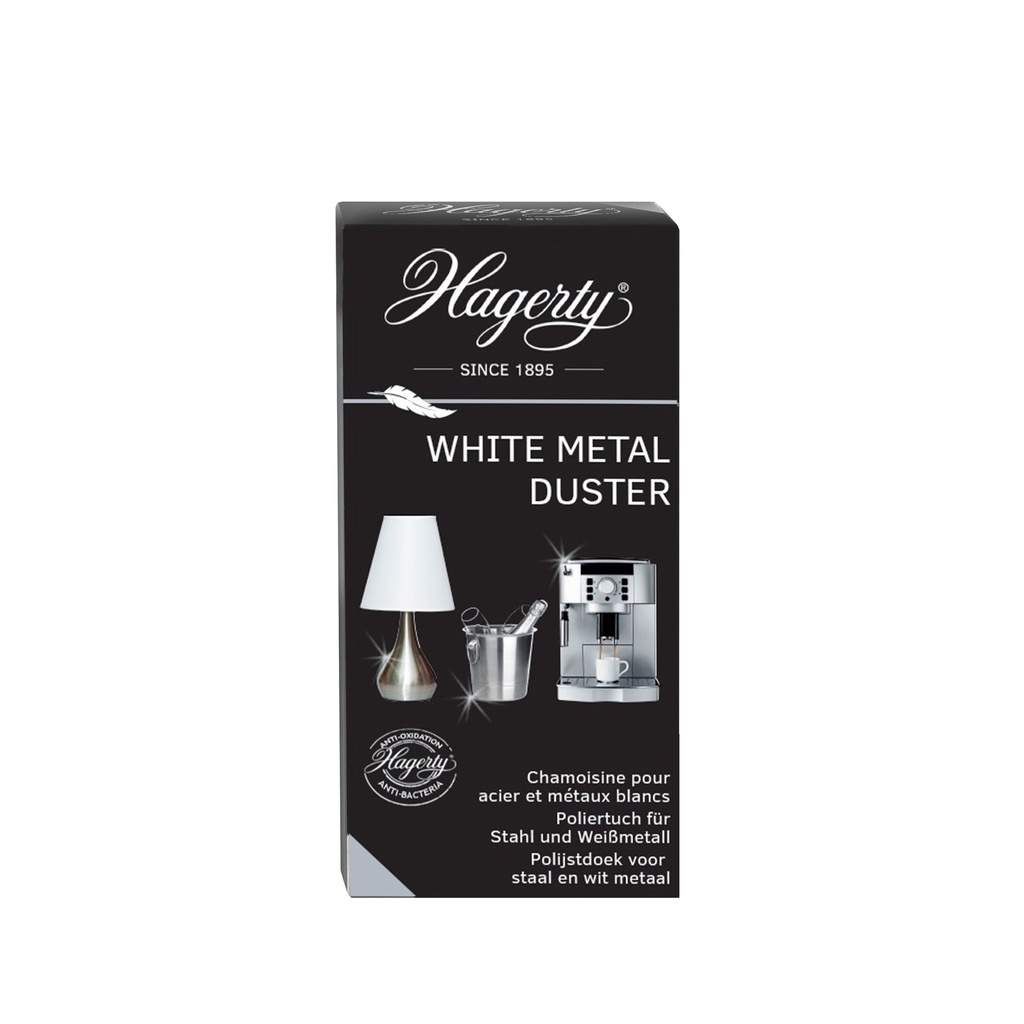 WHITE METAL DUSTER 55x36cm