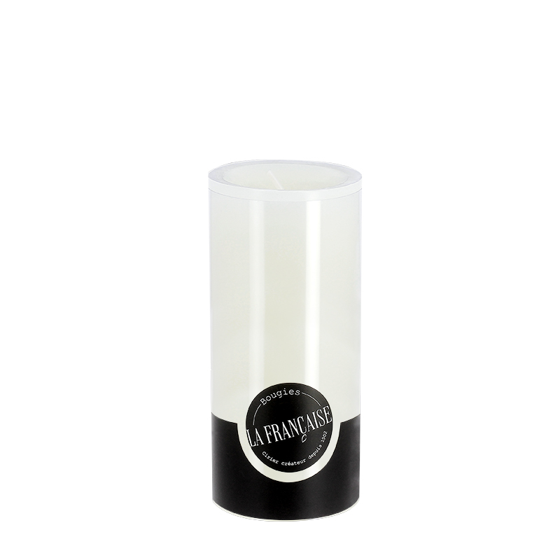 BOUGIE CYLINDRIQUE TEINTEE MASSE - Ø60mm - 150mm - BLANC +/- 70 Hrs