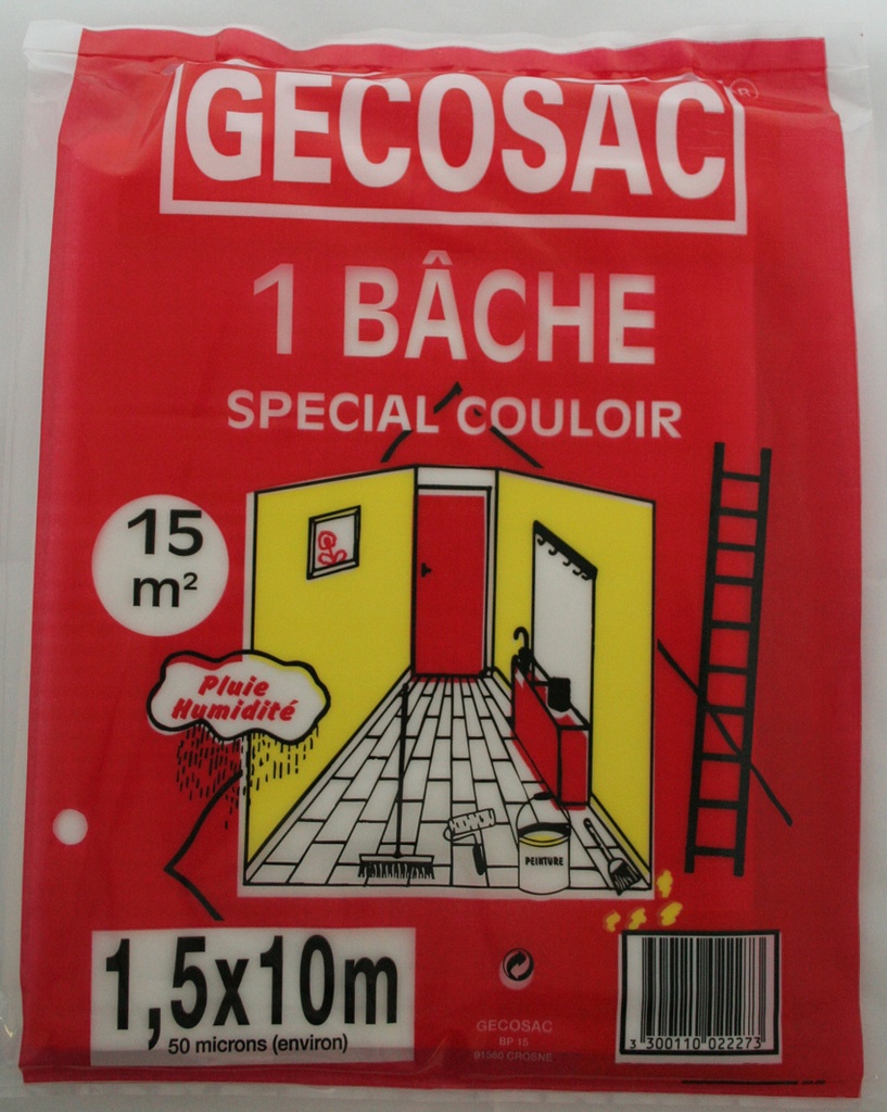 BACHE 1.5M X 10M 50 MICRONS COULOIRS