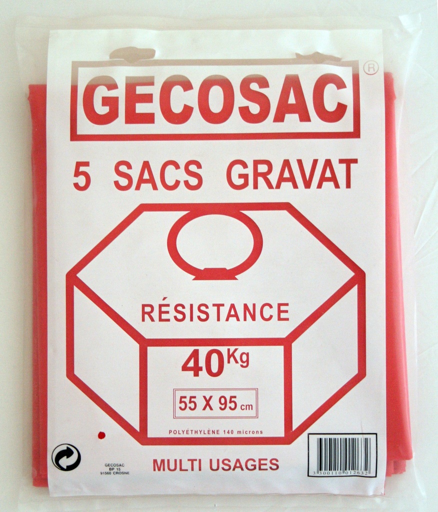 POCHETTE DE 5  SACS GRAVATS 40 KG