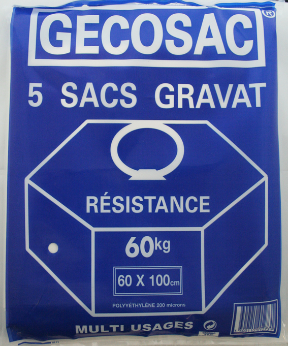 POCHETTE DE 5 SACS A GRAVATS 60 KG