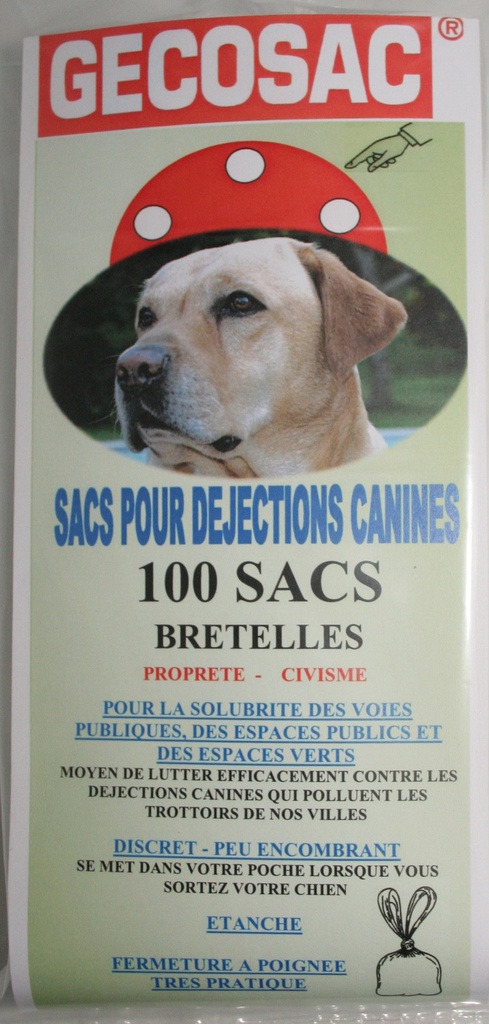 POCHETTE DE 100 SACS A DEJECTIONS CANINES