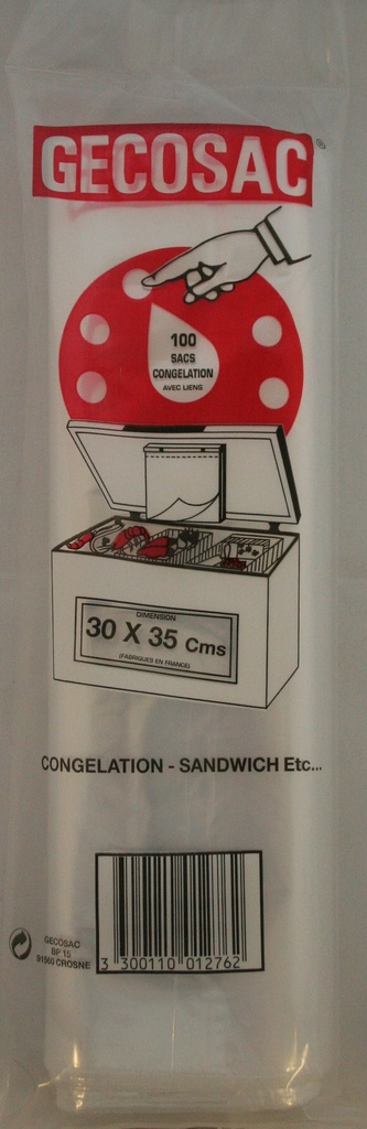 POCHETTE DE 100 SACS CONGELATION 30 x 35 cm