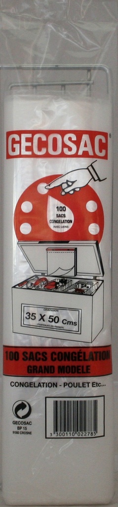 POCHETTE DE 100 SACS CONGELATION 35 x 50 cm