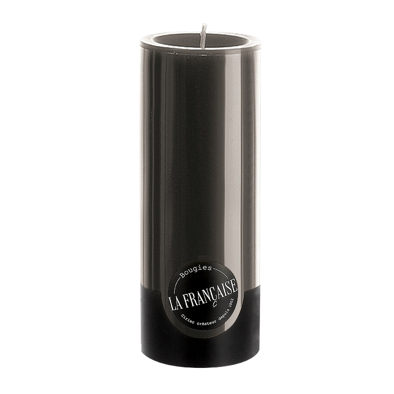 BOUGIE CYLINDRIQUE TEINTEE MASSE Ø80mm 200mm NOIR 125 Hrs **