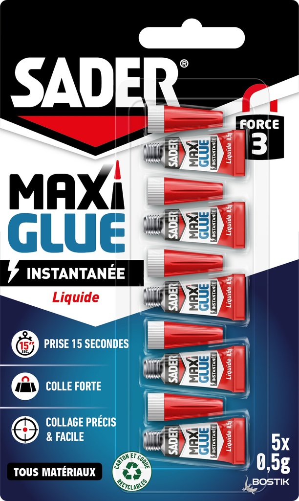 SADER MAXI GLUE INSTANTANEE LIQUIDE 5x0.5 gr