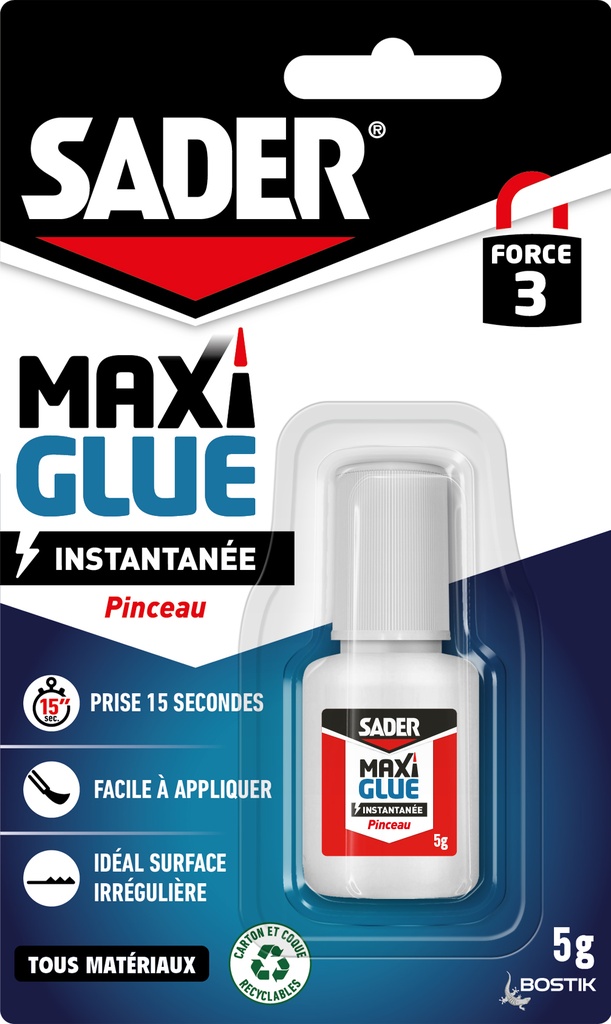 SADER MAXI GLUE INSTANTANEE PINCEAU 1X5 gr