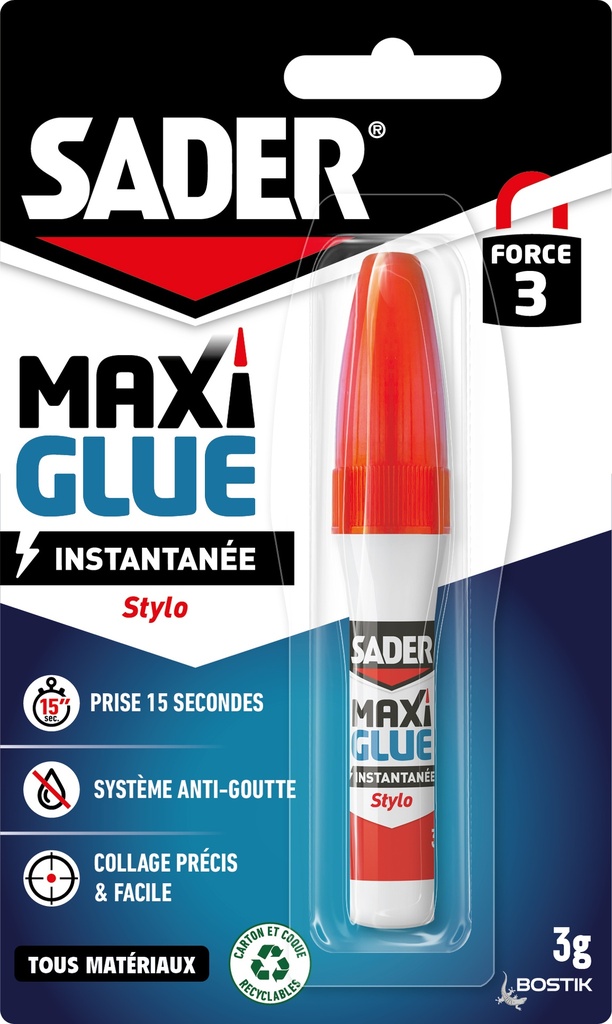 SADER MAXI GLUE INSTANTANEE STYLO 1X3 gr