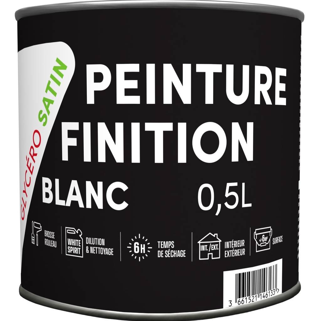 TDP LAQUE GLYCERO SATIN BLANC - 0.5L