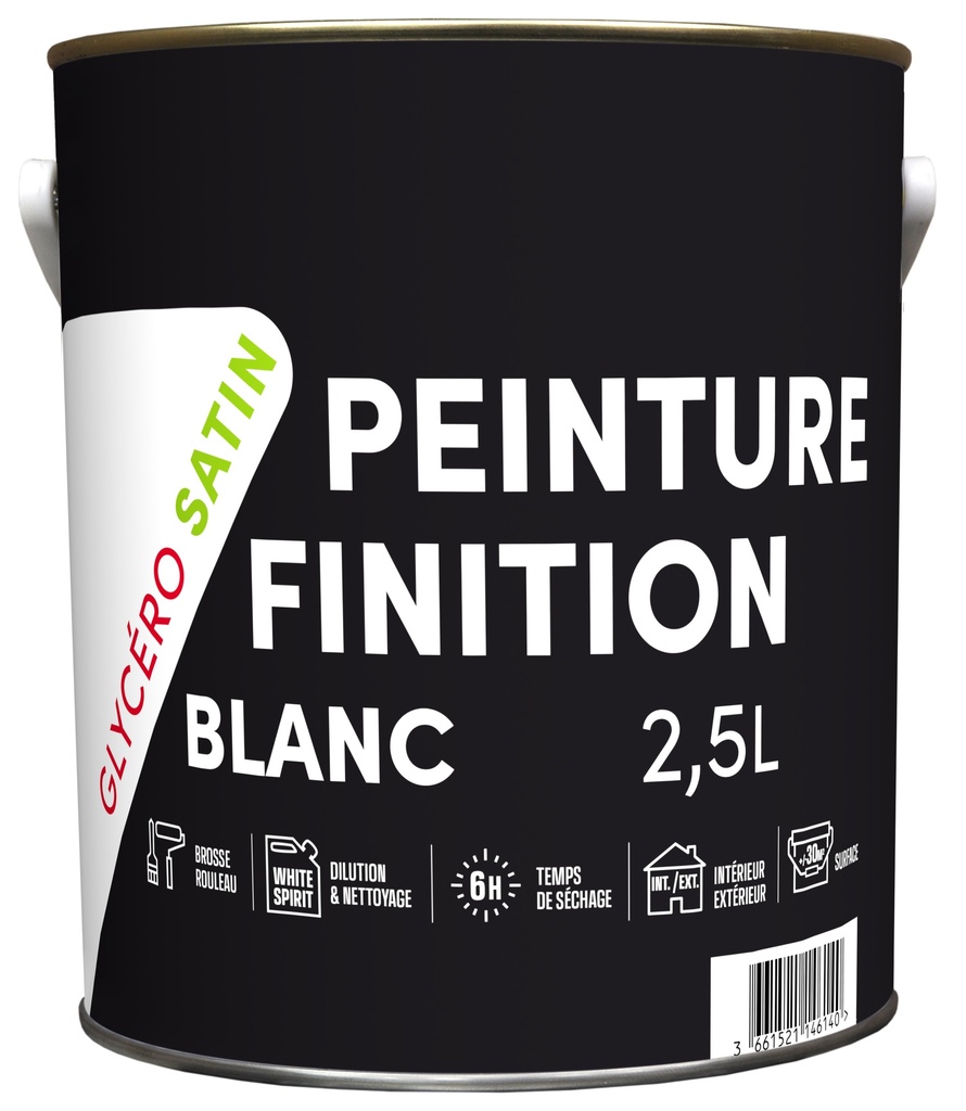 TDP LAQUE GLYCERO SATIN BLANC - 2.5L