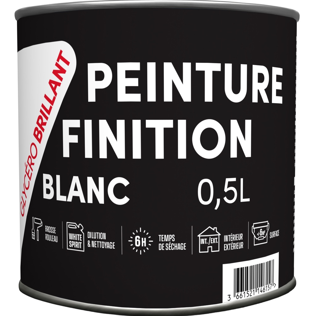 TDP LAQUE GLYCERO BRILLANT BLANC - 0.5L