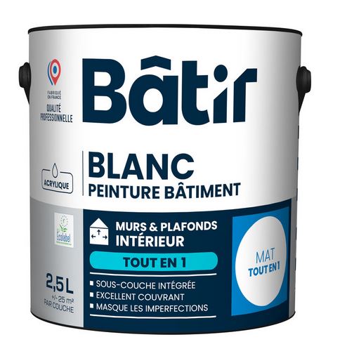 BAT. M&P TOUT EN 1 MAT 2.5 L BLANC