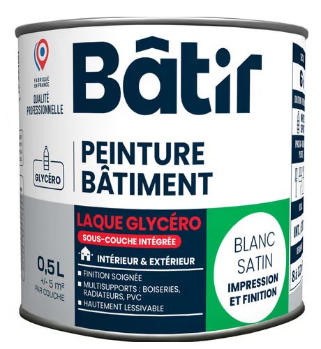BAT LAQUE SATIN MULTISUPPORT 0.5 L BLANC