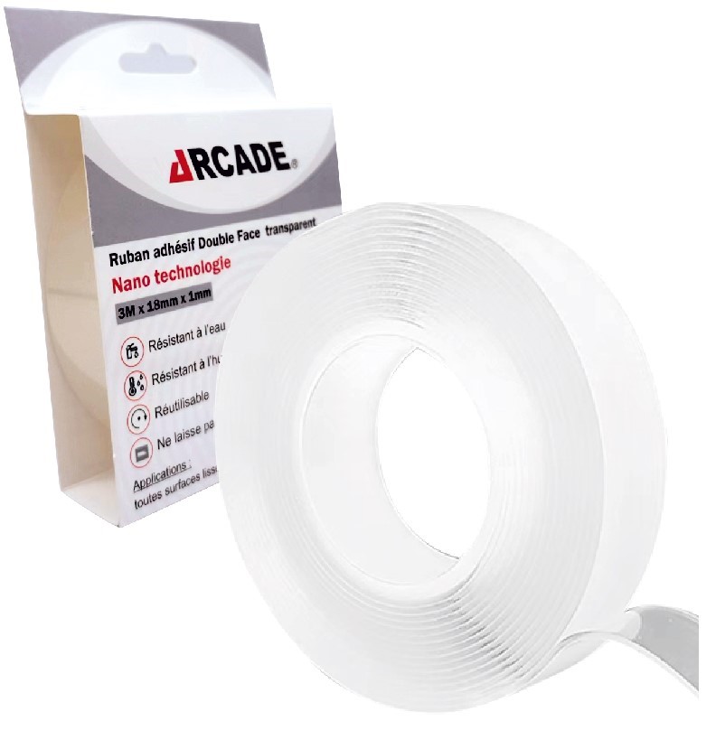 ADHESIF DOUBLE FACE TRANSPARENT 18MM X 3M