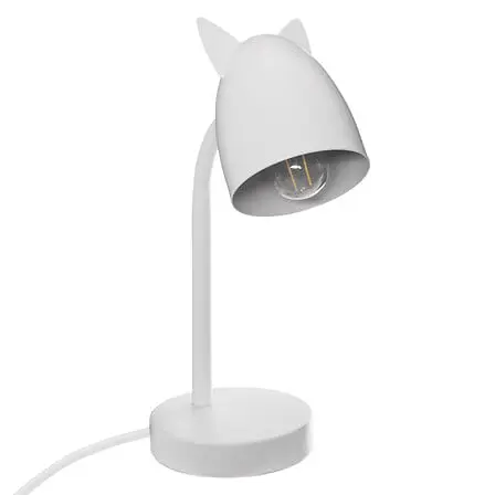 LAMPE A POSER OREILLES H 31CM METAL BLANC