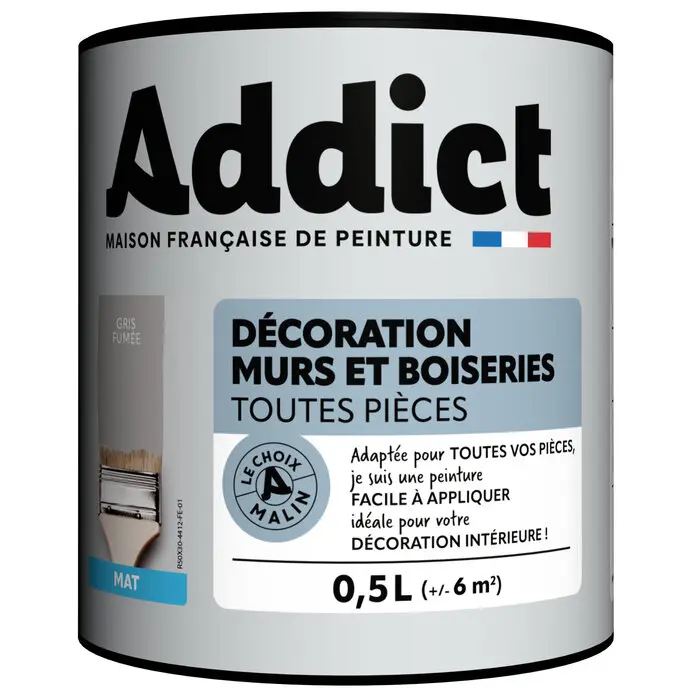 ADDICT DECORATION M&BOIS MAT 0.5L GRIS FUME